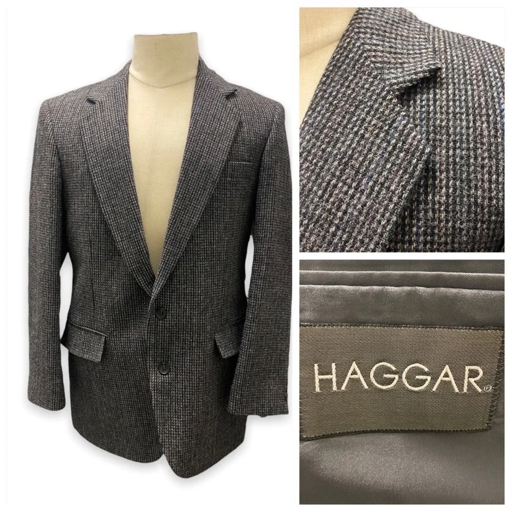 Vintage Haggar‎ Tweed Blazer Sport Coat Jacket Men's Size 40
